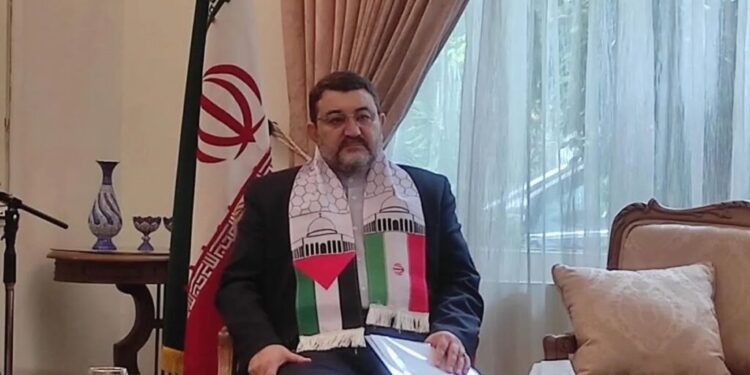 Duta Besar Iran untuk Indonesia Mohammad Boroujerdi saat acara media gathering di kediamannya di Jakarta, Selasa (31/10/2023). (ANTARA/Asri Mayang Sari)