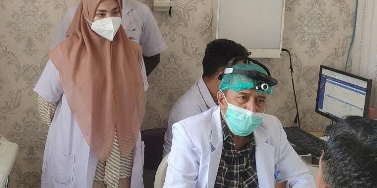 foto : Pelayanan pasien di poliklinik THT RSU Cut Meutia, Kabupaten Aceh Utara, Provinsi Aceh